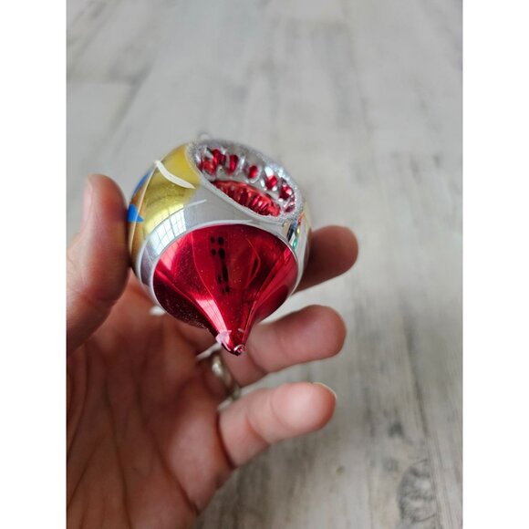 Vintage teardrop indent gold red mercury glass ornament Xmas tree set - Picture 14 of 14